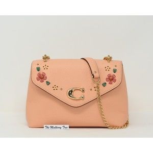 COACH TAMMIE Shoulder Bag w Floral Whipstitch Faded Blush Pink CA145 NWT $450